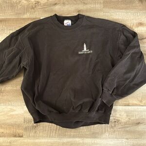 ✨Vintage Made in USA Jerzees Cotton Sweats HAMPTON BEACH Black Sweatshirt - XL